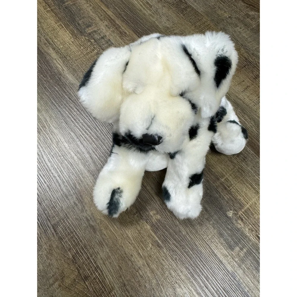 Dalmatian Puppy Dog Plush Stuffed Animal Black White Spotted Floppy 10 Inch